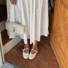 RELAN BALLET FLATS OFF WHITE LEATHER