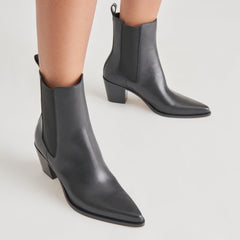 SHADIE H2O WIDE BOOTIES BLACK LEATHER