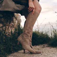 ALDY BOOTS HERRINGBONE PRINTED SUEDE