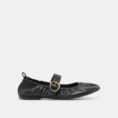 CAELY BALLET FLATS BLACK LEATHER