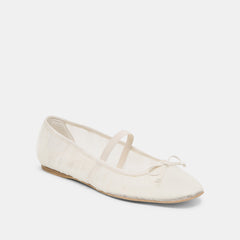 RAEVEN BALLET FLATS WHITE TULLE