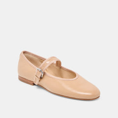 ROSLYN BALLET FLATS LIGHT TAN LEATHER