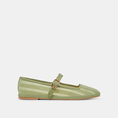 TAMEKA BALLET FLATS JADE STRIPE MESH