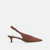 ALENNA HEELS DK BROWN SUEDE