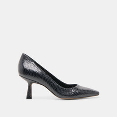 BRIONA HEELS ONYX EMBOSSED LEATHER