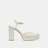 CLAUD HEELS WHITE SATIN
