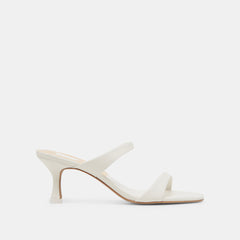 GENORA WIDE HEELS WHITE LEATHER