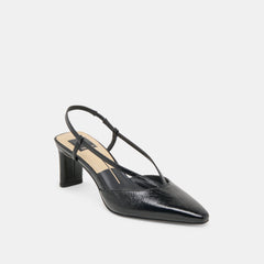 GINAY HEELS BLACK LEATHER