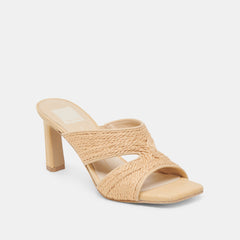 GITEL WIDE HEELS LT NATURAL RAFFIA