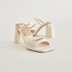 JEMMY PEARL HEELS VANILLA SILK
