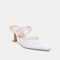 LINORE HEELS TRUE WHITE SATIN