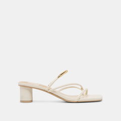 NAIRA HEELS OFF WHITE LEATHER