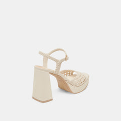 PEYTEN WIDE HEELS CREME WOVEN STELLA