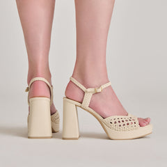 PEYTEN HEELS CREME WOVEN STELLA