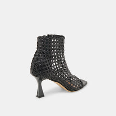 QUIN HEELS BLACK WOVEN LEATHER