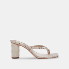 RHYE HEELS IN LT TAUPE EMBOSSED STELLA - Dolce Vita
