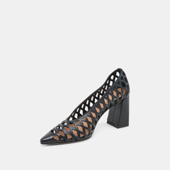 TANYA HEELS BLACK WOVEN LEATHER