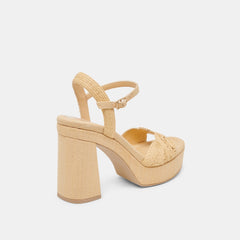 TINAYA HEELS LT NATURAL RAFFIA