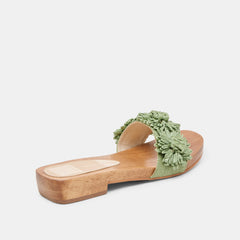 ARIENA SANDALS JADE FLORAL RAFFIA