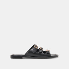 FIN SANDALS BLACK LEATHER