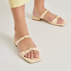 LAVERN SANDALS LIGHT YELLOW CRINKLE PATENT