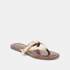 PIERS SANDALS BEIGE CROCO EMBOSSED LEATHER