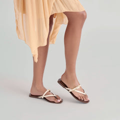 PIERS SANDALS BEIGE CROCO EMBOSSED LEATHER