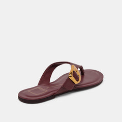 ROSSA SANDALS BURGUNDY LEATHER