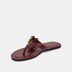 ROSSA SANDALS BURGUNDY LEATHER