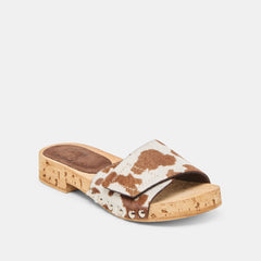 SANDY SANDALS COCOA TAURUS CALF HAIR