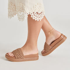 SIDONA SANDALS BROWN RAFFIA
