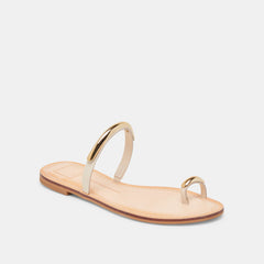 WINK WIDE SANDALS BONE LEATHER