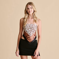 ANIMAL PRINT SCARF BROWN MULTI