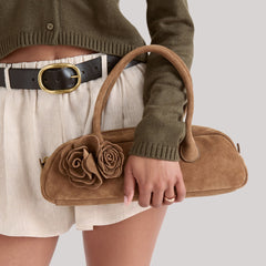 BORACAY SHOULDER BAG BROWN SUEDE