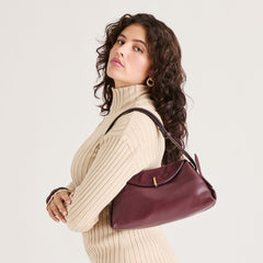 DEVYN SHOULDER BAG BURGUNDY LEATHER