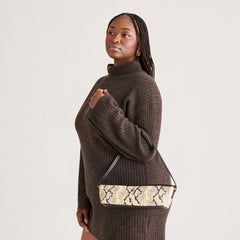 SAVAII SHOULDER BAG BLACK WHITE SNAKE STELLA