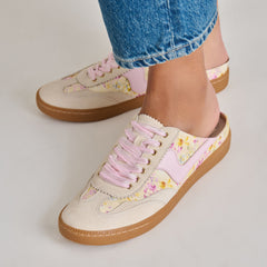 NOTICE SLIDE SNEAKERS PURPLE FLORAL LEATHER