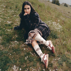 NOTICE STITCH SNEAKERS OXBLOOD CROCO EMBOSSED LEATHER