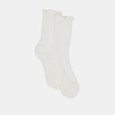 POINTELLE SOCKS WHITE