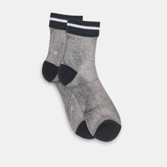 SHEER STRIPE CREW SOCKS 2 PACK BLACK GREY