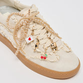 NOTICE LACE SNEAKERS IVORY + GOLD CHARM BUNDLE