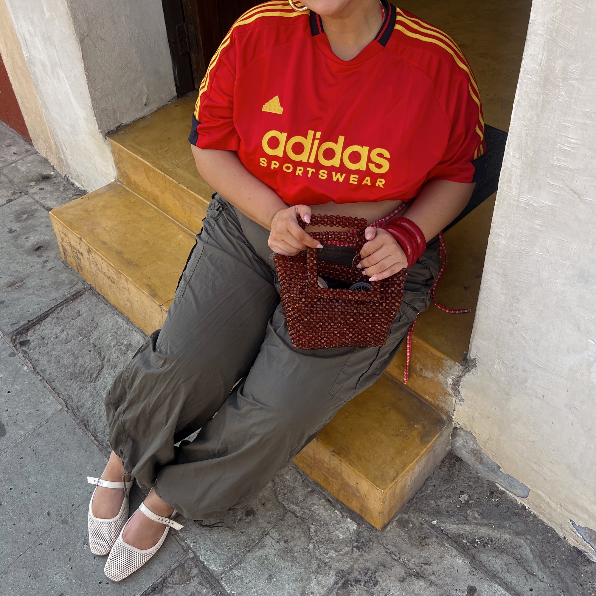 RODNI MESH BALLET FLATS CREME WOVEN MESH