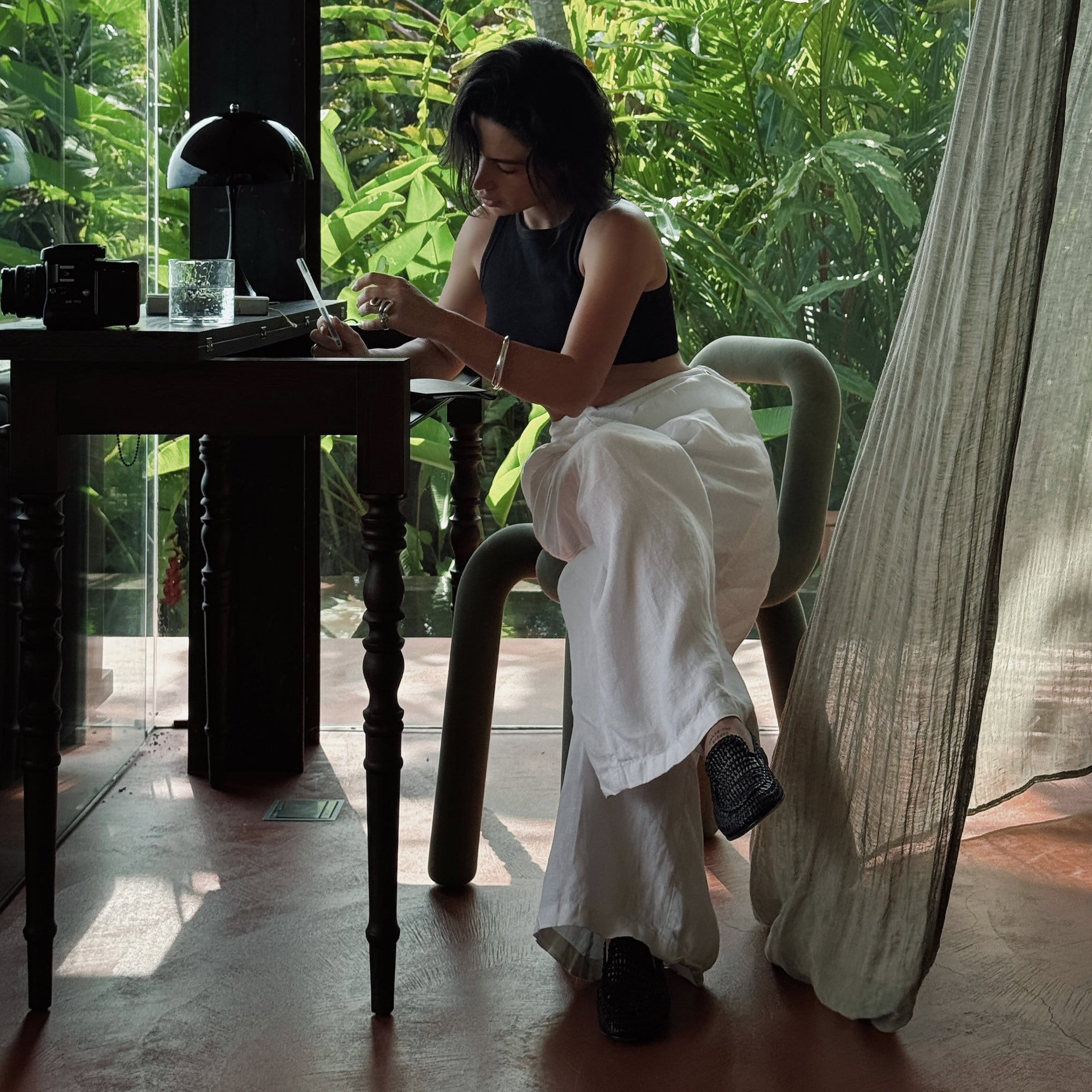 ARMOND FLATS BLACK WOVEN LEATHER