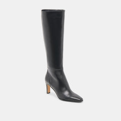 EMMI WIDE CALF BOOTS BLACK LEATHER