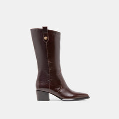 VERN WIDE CALF BOOTS CHOCOLATE LEATHER