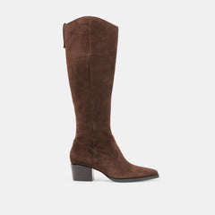 VIRONA H2O WIDE CALF BOOTS DK BROWN SUEDE