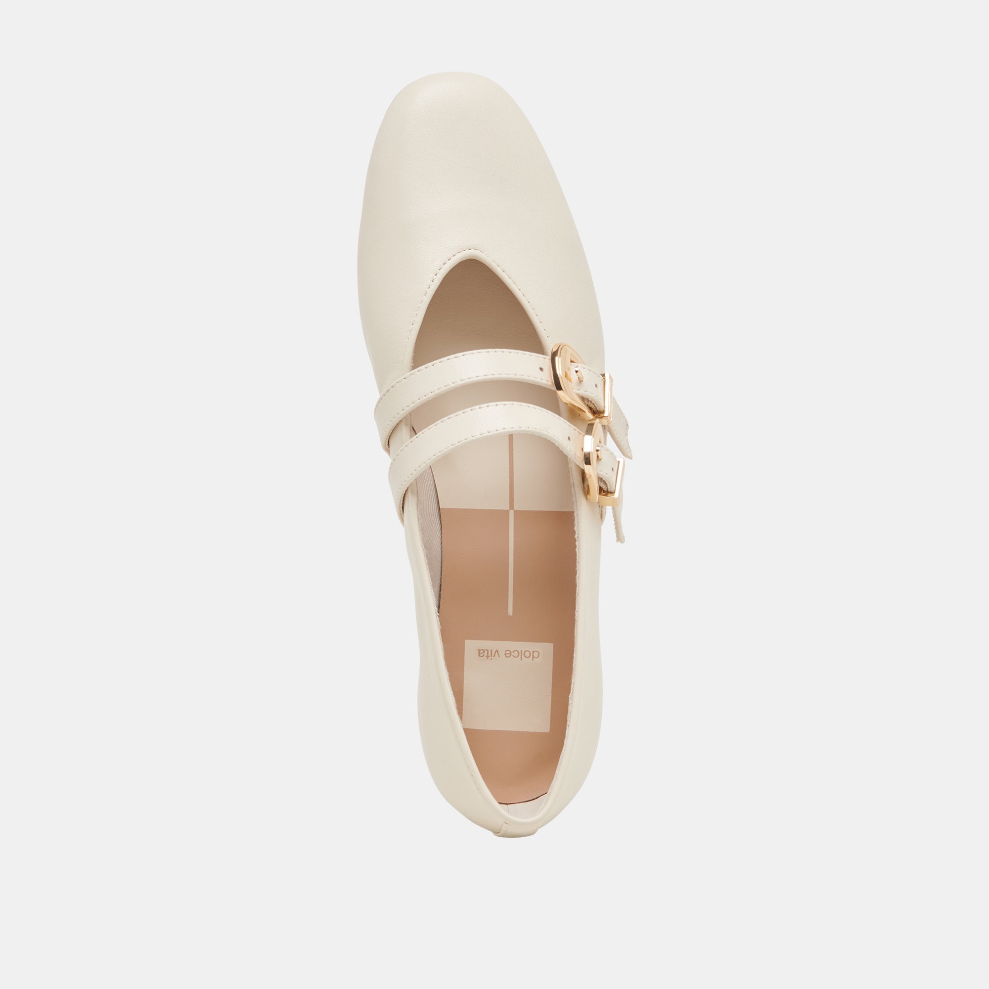 BAYLEE WIDE BALLET FLATS IVORY LEATHER