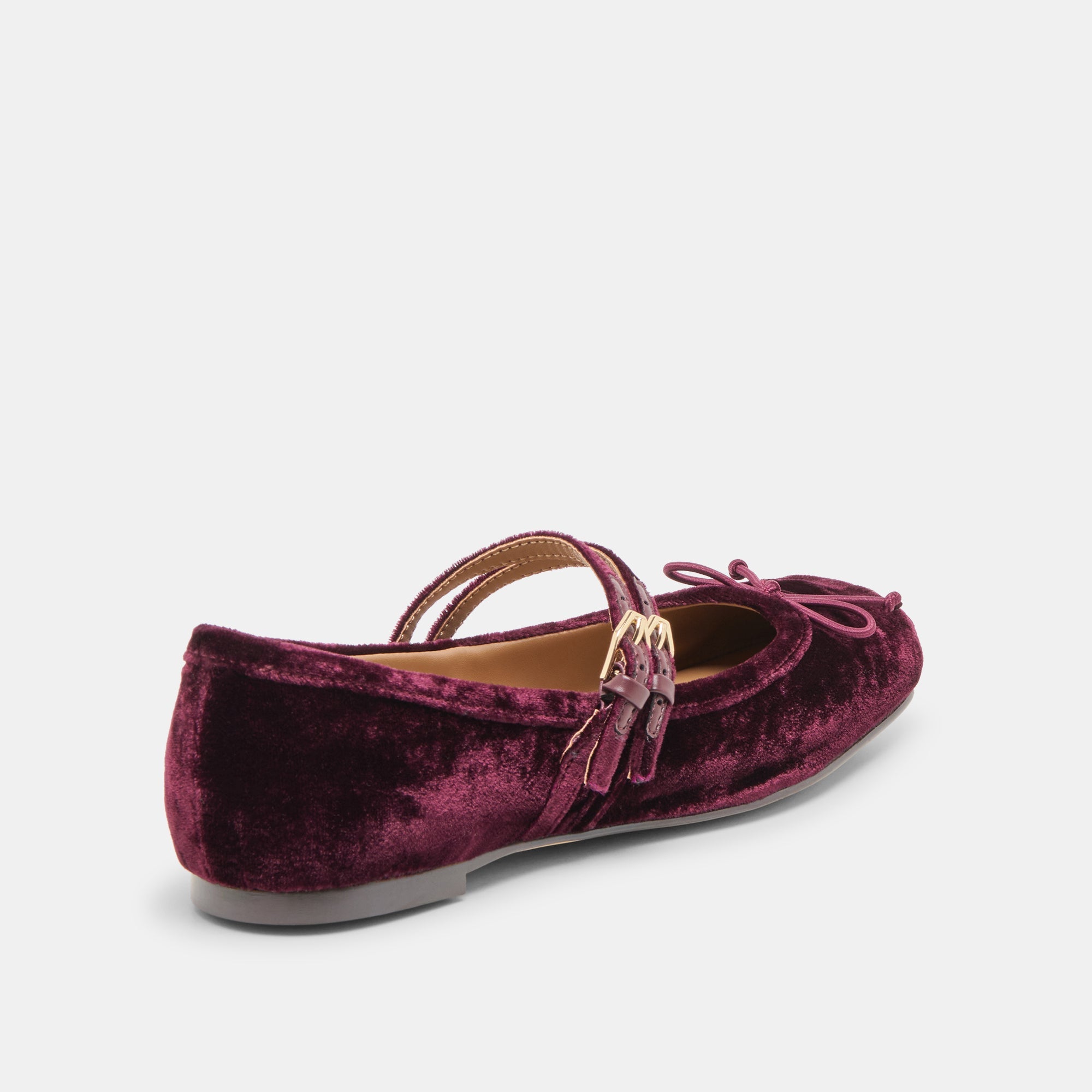 GIBSEN BALLET FLATS BURGUNDY VELVET