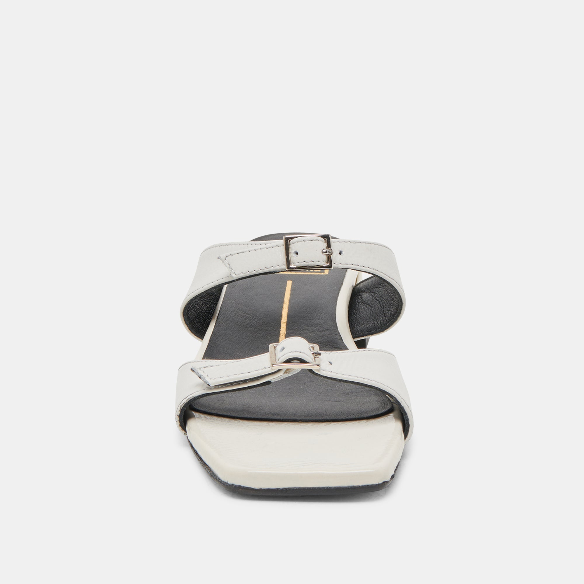 LAVERN SANDALS OFF WHITE CRINKLE PATENT