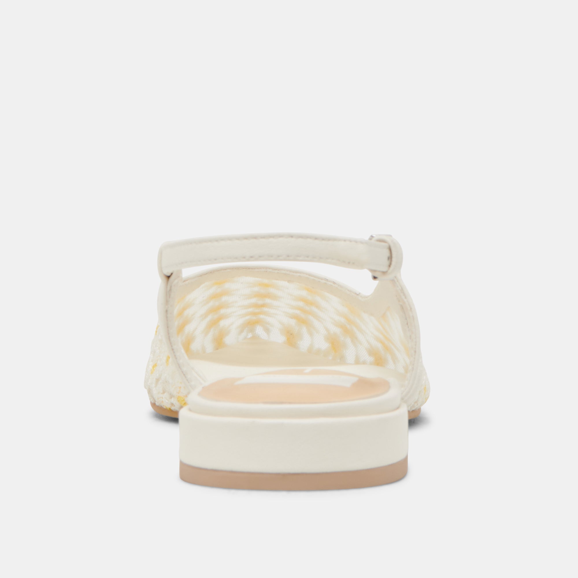 PAMIE FLORAL FLATS WHITE YELLOW FLORAL MESH